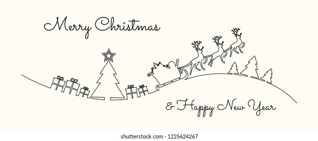 Decorative Christmas card with hand drawn seasonal ornaments. Vector.
