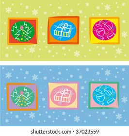 Decorative christmas card with christmas symbols