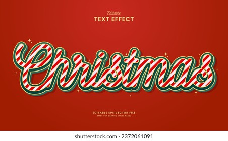 decorative christmas editable text effect vector design