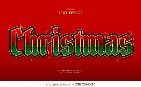 decorative christmas editable text effect vector design