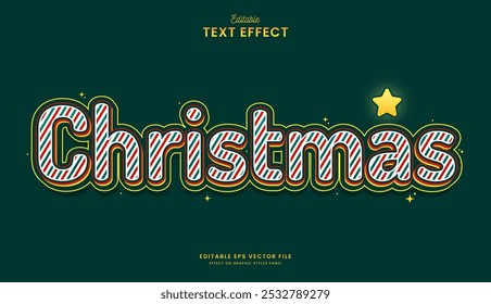 Diseño de efecto de texto editable de Navidad decorativo