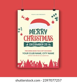 Decorative Christmas flyer design template