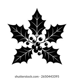 decorative christmas foliage with holly accents