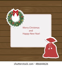 decorative Christmas frame. For the design of the album or scrapbook. Christmas vector illustration