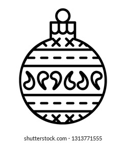 Decorative christmas globe, party equipment icon 