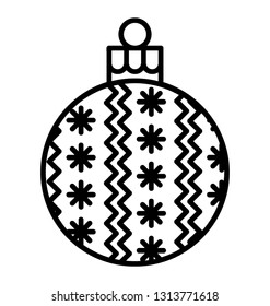 Decorative christmas globe, party equipment icon 