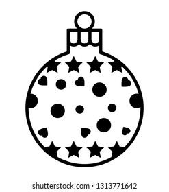 Decorative christmas globe, party equipment icon 