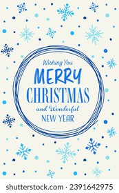 Decorative Christmas greeting cards with snowflakes. Vector illustration 