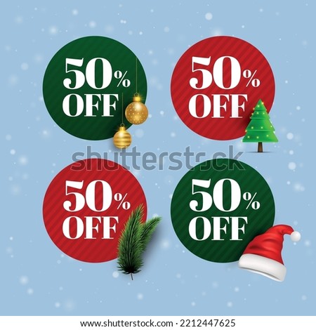 Decorative Christmas Offer Units and Sale Units - Christmas sale concept