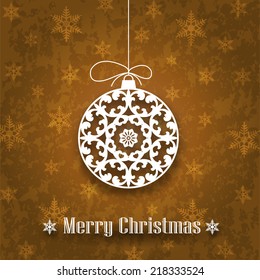 Decorative Christmas Ornament on Grunge Background (EPS10 Vector)