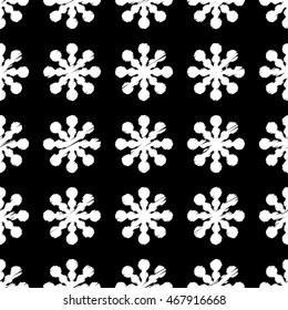 Decorative Christmas seamless background with snowflakes. Print. Repeating background. Cloth design, wallpaper.