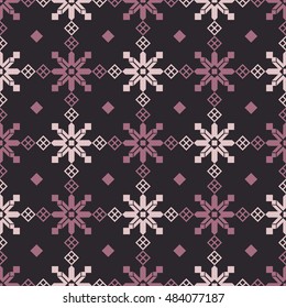 Decorative Christmas seamless background with snowflakes. Print. Repeating background. Cloth design, wallpaper.