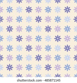 Decorative Christmas seamless background with snowflakes. Print. Repeating background. Cloth design, wallpaper.