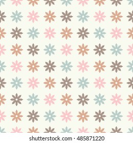 Decorative Christmas seamless background with snowflakes. Print. Repeating background. Cloth design, wallpaper.
