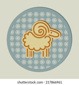 decorative Christmas sheep and snowflakes