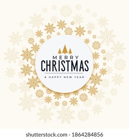 decorative christmas snowflakes golden festival card design