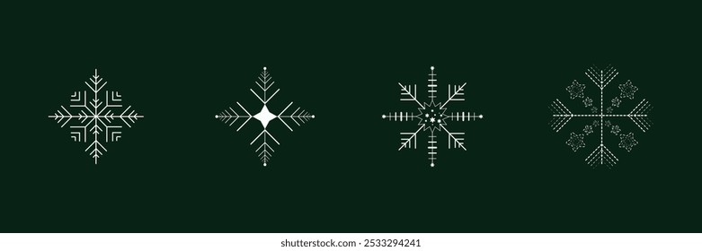 Decorative Christmas Snowflakes. Vector Illustrations.