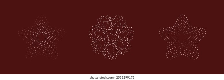 Decorative Christmas Stars. Vector Illustration.