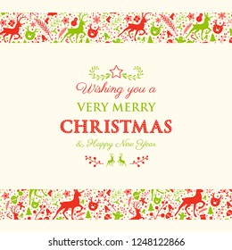 Decorative Christmas text with ornaments. Vector.