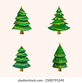 Decorative Christmas Tree Design Idea Vector