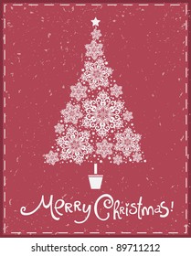 Decorative Christmas tree filled with snowflakes and stars