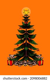 Decorative christmas tree vector illustration