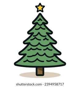 Una ilustración decorativa del árbol de Navidad Vector