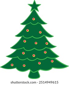 Decorative Christmas Tree Vector Illustration