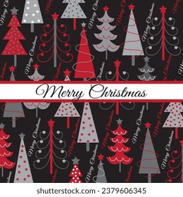 Decorative Christmas Trees Background Illustration Vector