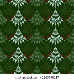 Árboles de Navidad decorativos. Ilustración de fondo vectorial de navidad