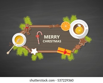 Decorative Christmas Vector Label.
