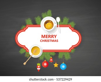 Decorative Christmas Vector Label.