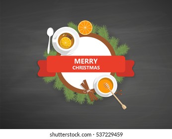Decorative Christmas Vector Label.