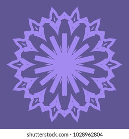 Decorative Cicle Floral Vector Shapes. Flower purple mandala. Vector illustration for design