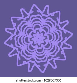 Decorative Cicle Floral Vector Shapes. Flower purple mandala. Vector illustration for design