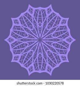 Decorative Cicle Floral Vector Shapes. Flower purple mandala. Vector illustration for design
