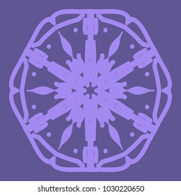 Decorative Cicle Floral Vector Shapes. Flower purple mandala. Vector illustration for design