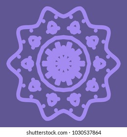 Decorative Cicle Floral Vector Shapes. Flower purple mandala. Vector illustration for design