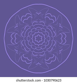 Decorative Cicle Floral Vector Shapes. Flower purple mandala. Vector illustration for design