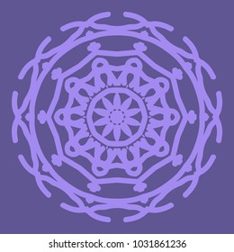 Decorative Cicle Floral Vector Shapes. Flower purple mandala. Vector illustration for design