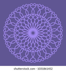 Decorative Cicle Floral Vector Shapes. Flower purple mandala. Vector illustration for design