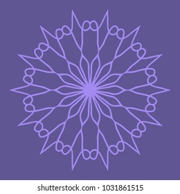 Decorative Cicle Floral Vector Shapes. Flower purple mandala. Vector illustration for design