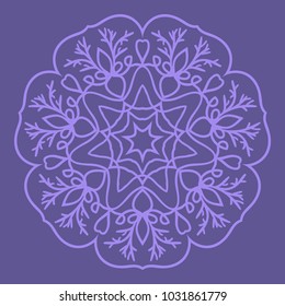 Decorative Cicle Floral Vector Shapes. Flower purple mandala. Vector illustration for design