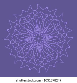 Decorative Cicle Floral Vector Shapes. Flower purple mandala. Vector illustration for design