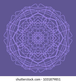 Decorative Cicle Floral Vector Shapes. Flower purple mandala. Vector illustration for design