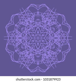 Decorative Cicle Floral Vector Shapes. Flower purple mandala. Vector illustration for design