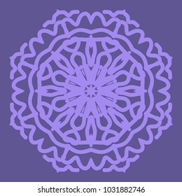 Decorative Cicle Floral Vector Shapes. Flower purple mandala. Vector illustration for design