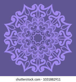 Decorative Cicle Floral Vector Shapes. Flower purple mandala. Vector illustration for design