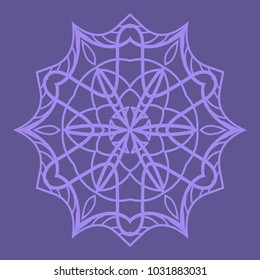 Decorative Cicle Floral Vector Shapes. Flower purple mandala. Vector illustration for design