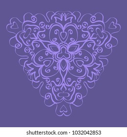 Decorative Cicle Floral Vector Shapes. Flower purple mandala. Vector illustration for design